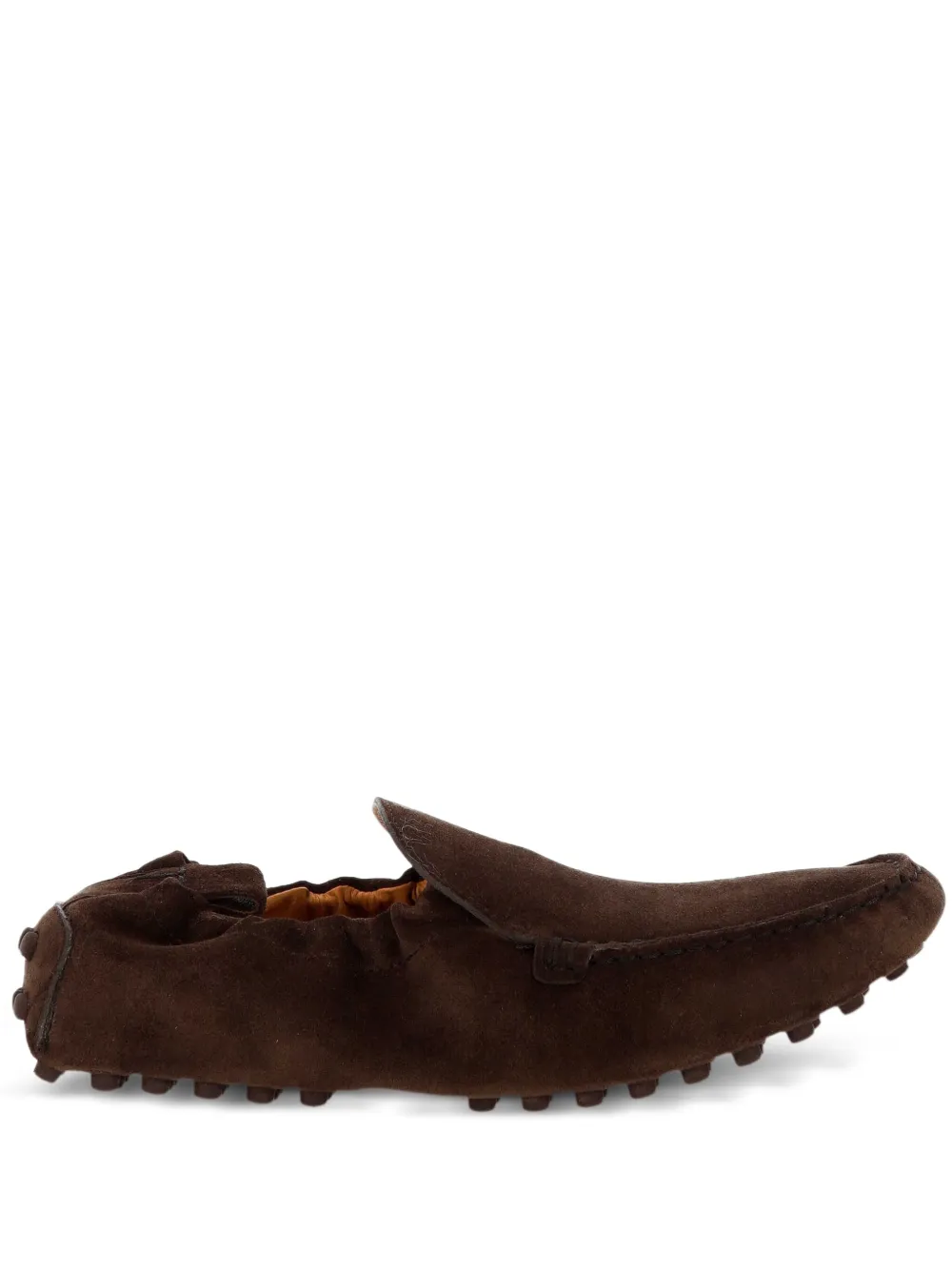 Tod's pebble-textured suede loafers Brown