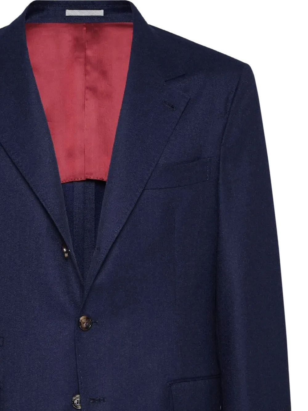 Brunello Cucinelli Wollen jack met twee knopen Blauw