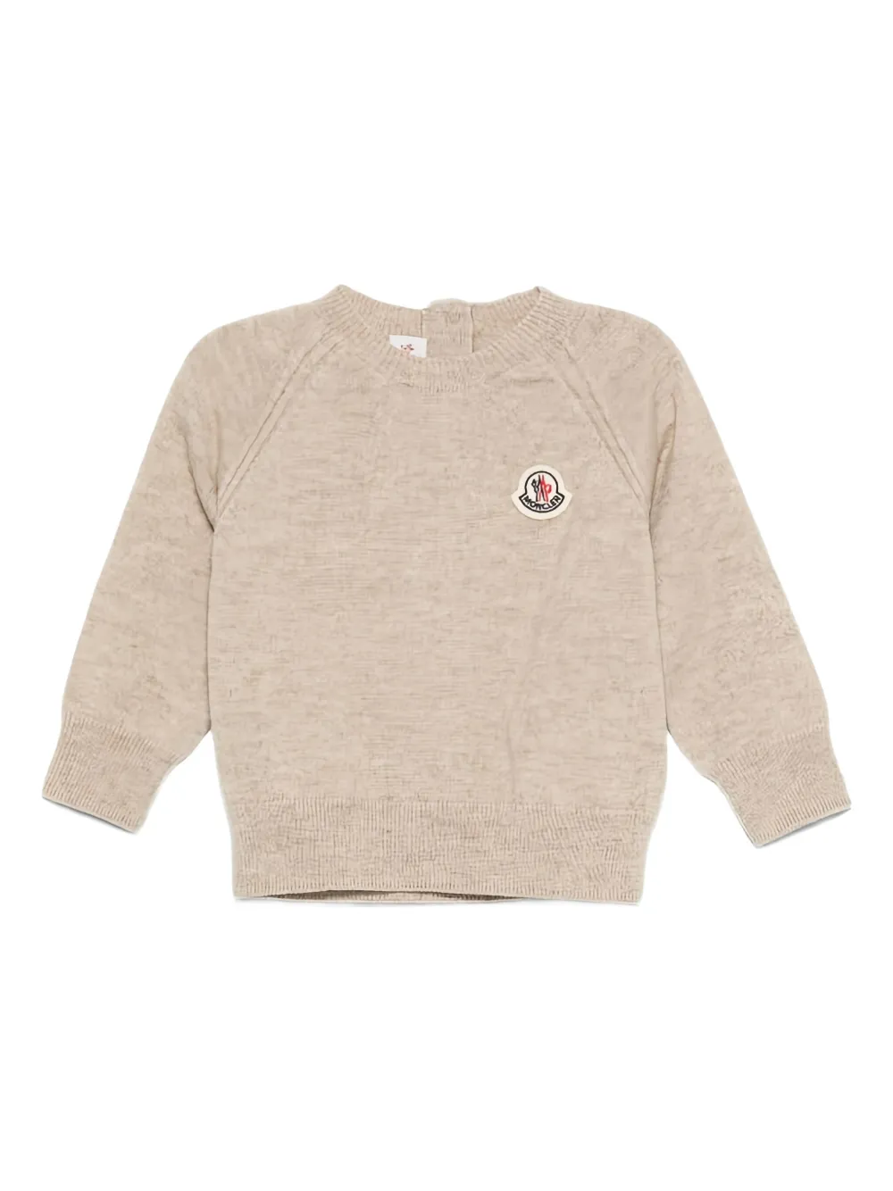 Moncler Enfant Trui met logopatch en raglan mouwen Bruin