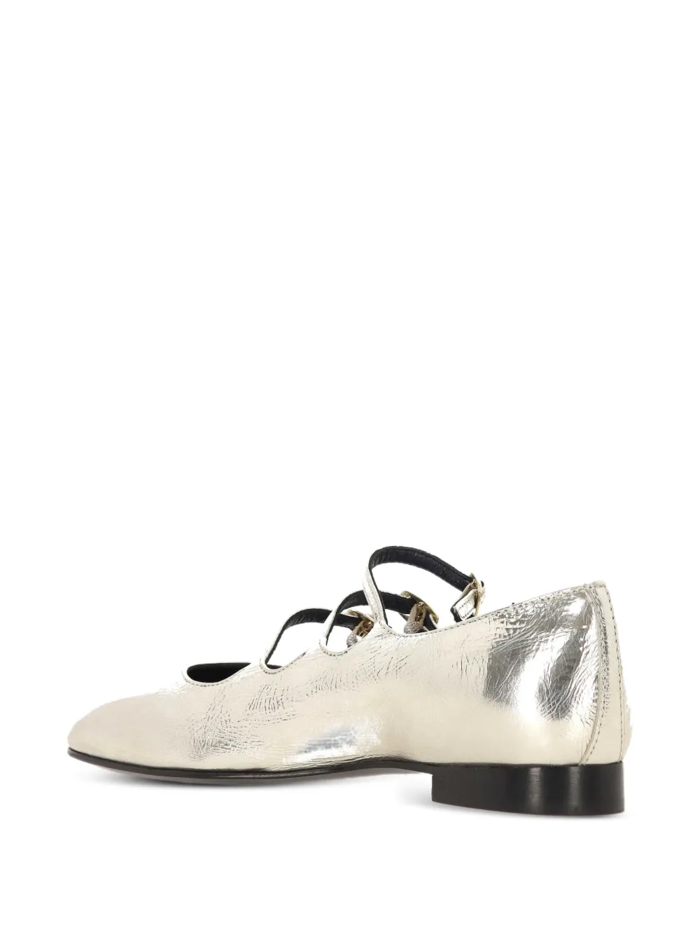 Carel Paris Buckle-embellished Patent Leather Sandals In Silver