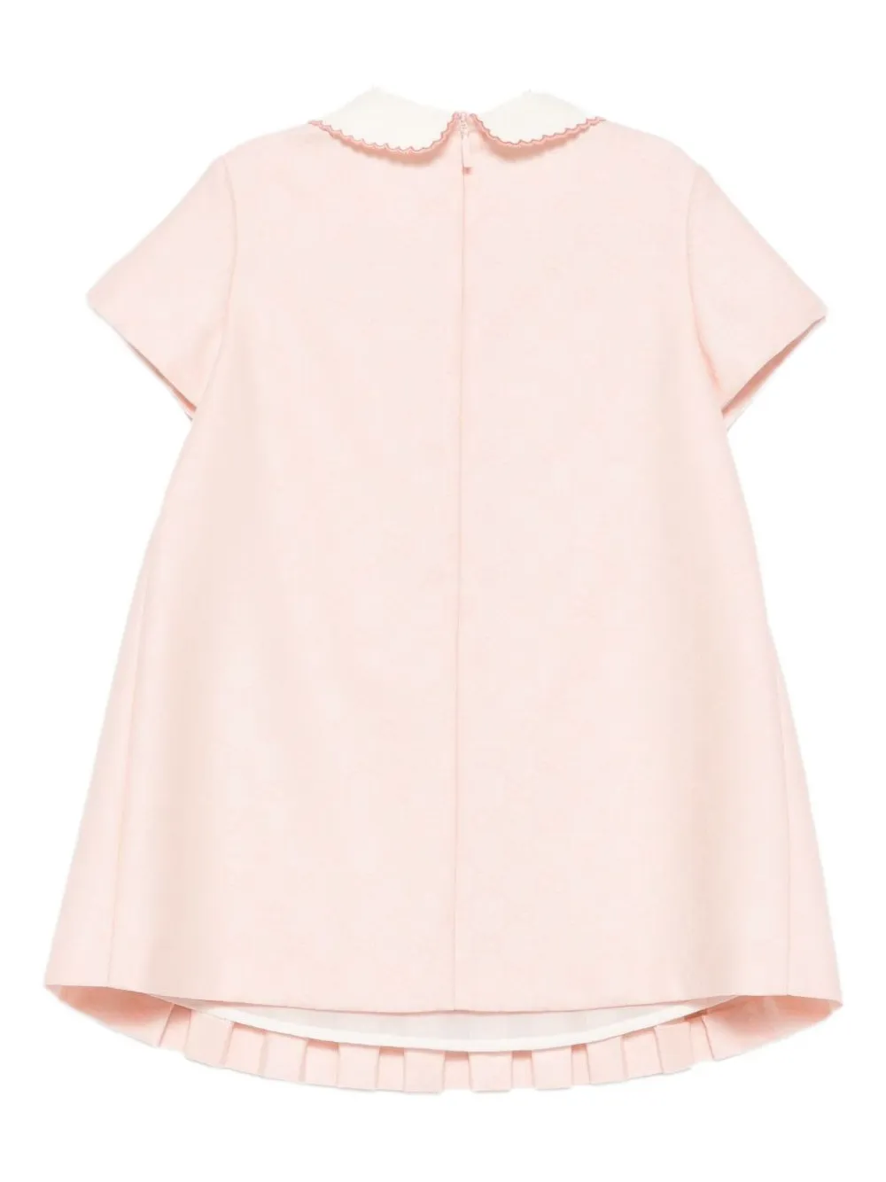 Gucci Kids Geplooide jurk met Peter Pan kraag Roze