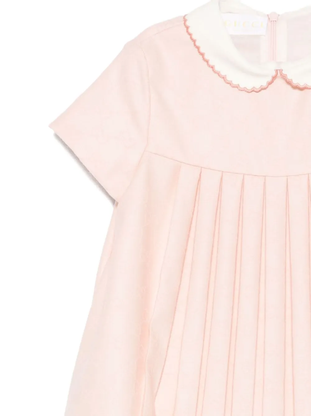 Gucci Kids Geplooide jurk met Peter Pan kraag Roze