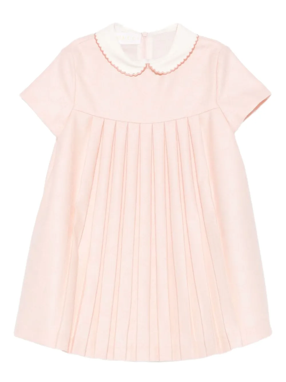 Gucci Kids Geplooide jurk met Peter Pan kraag Roze