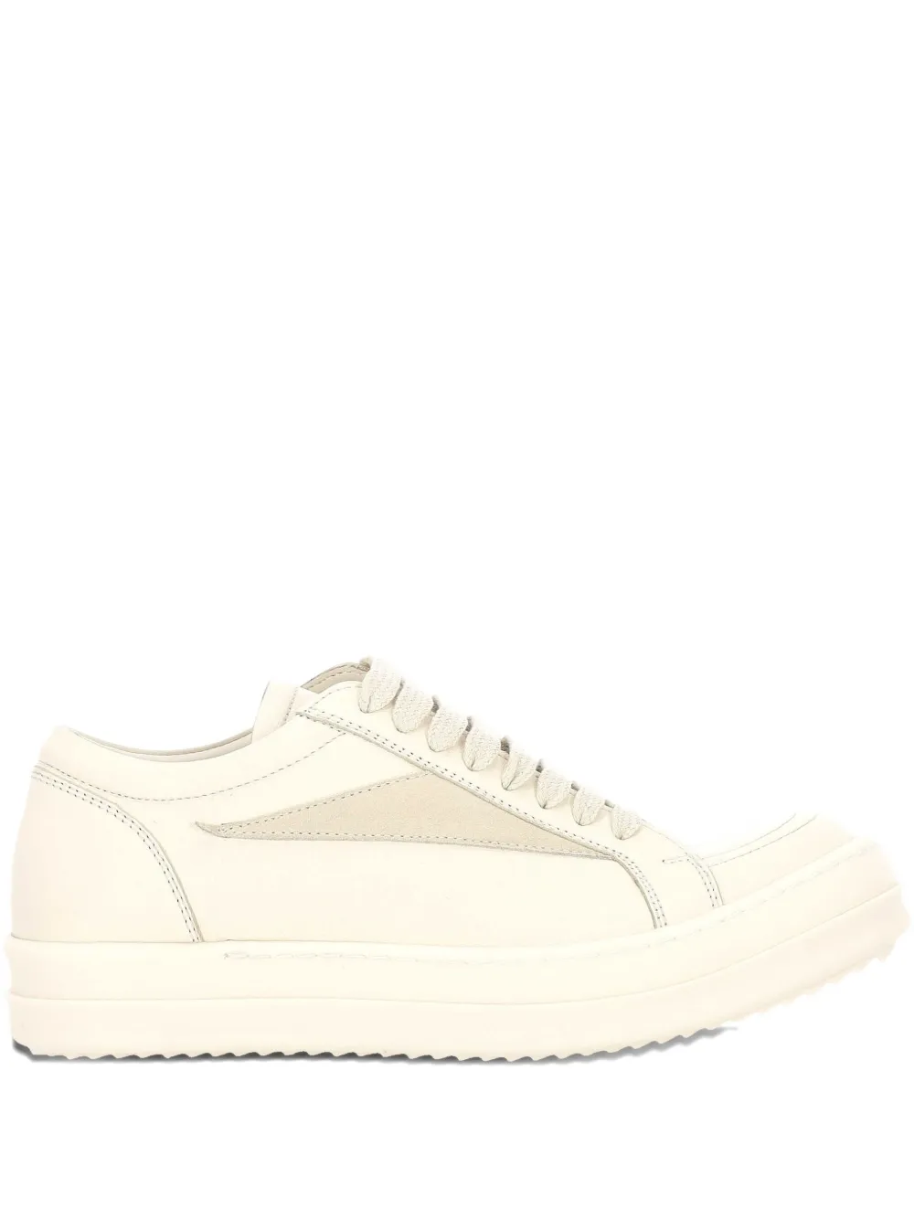 Rick Owens leather panel lace-up sneakers Neutrals
