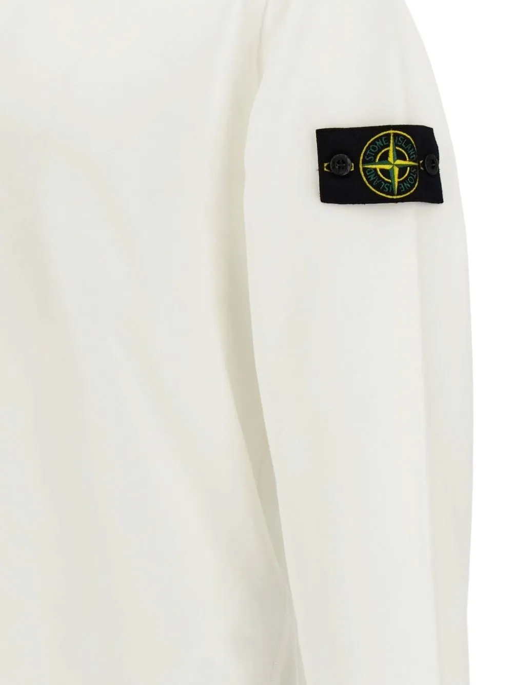 Stone Island Fleece Cotton Sweatshirt In White