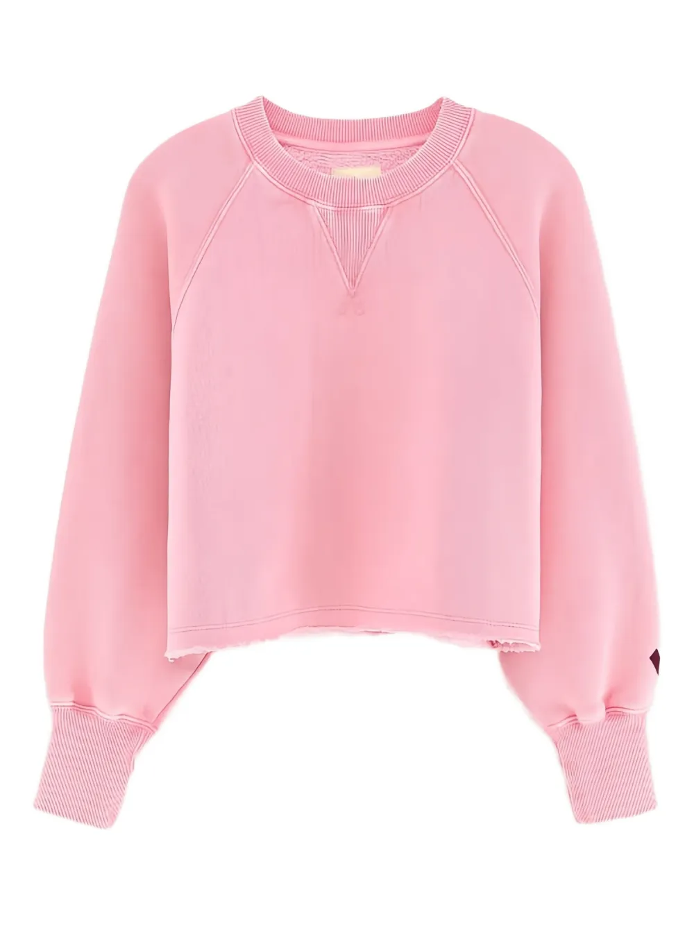Bellerose V-detail Raw-edge Sweatshirt In Pink