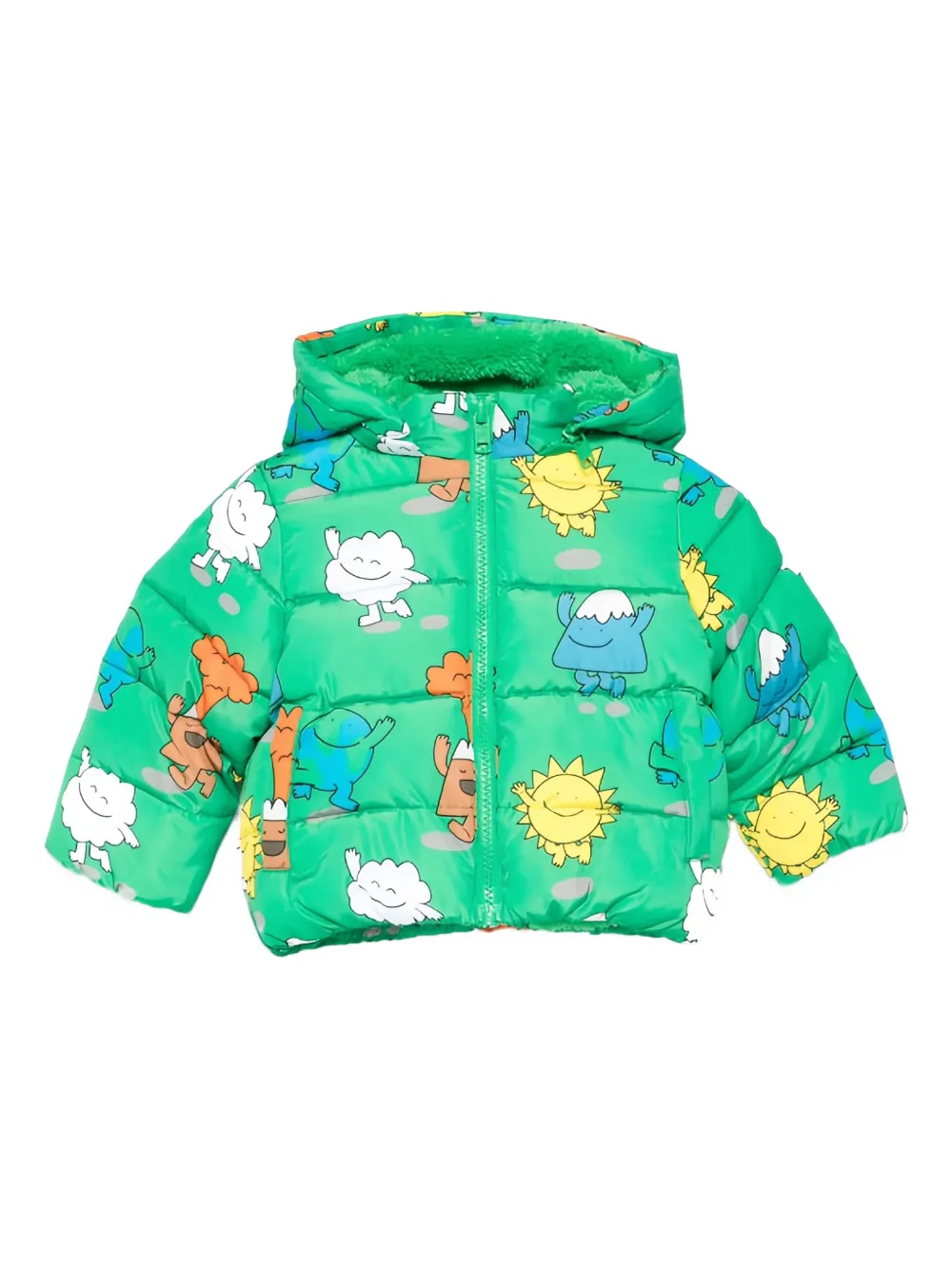 Stella McCartney Kids Donsjack met monsterprint Groen