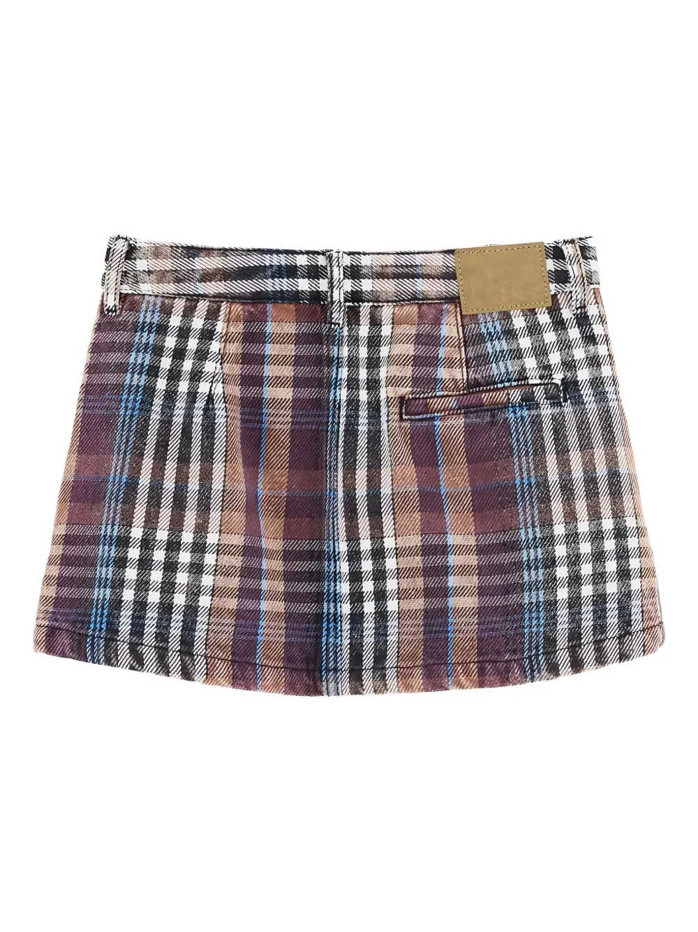 Bellerose Kids Pebbs geruite mini-rok met zak Beige