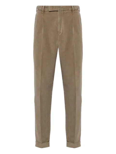 PT Torino pleat-detail corduroy trousers