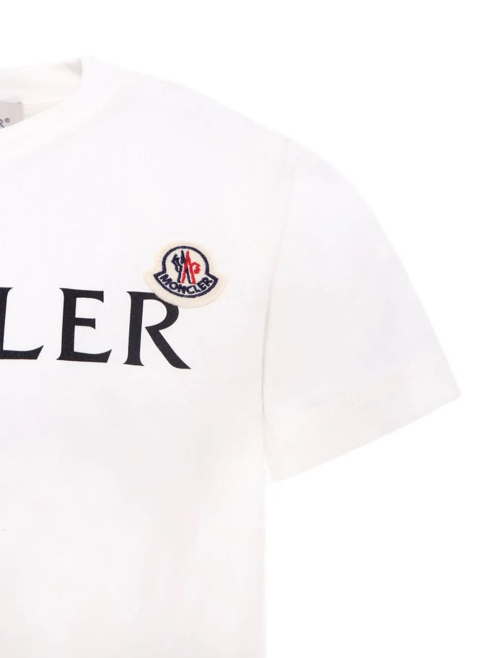 Moncler Enfant Katoenen T-shirt met logopatch Wit