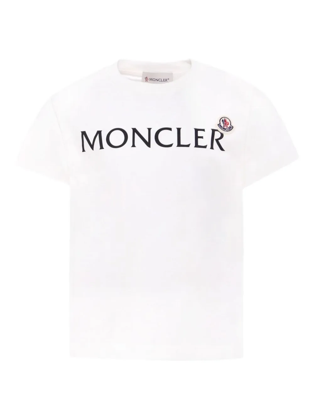 Moncler Enfant Katoenen T-shirt met logopatch Wit