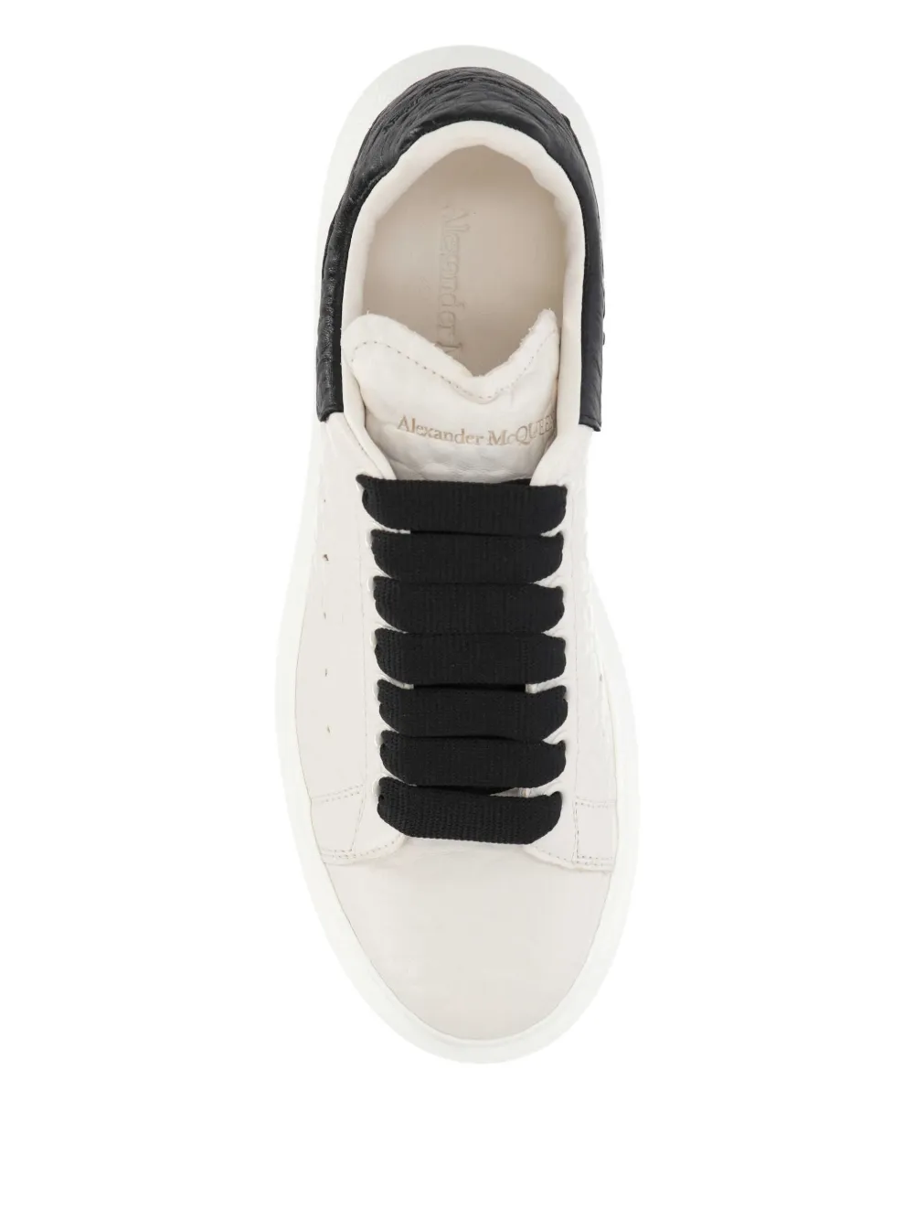 Alexander McQueen Oversized leather low-top sneakers Neutrals