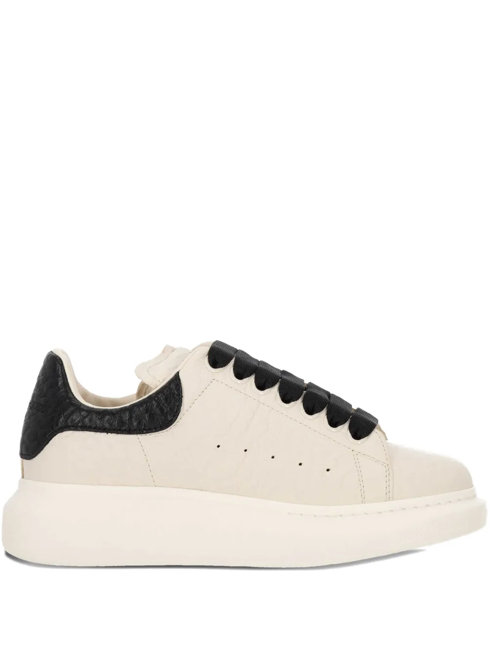 Alexander Mcqueen Oversized Leather Low-top Sneakers In Neutral