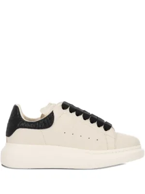 【ALEXANDER MCQUEEN】レディース ロゴプリントレザースニーカー ALEXANDER MCQUEEN OVERSIZED SNEAKER レザー レースアップ