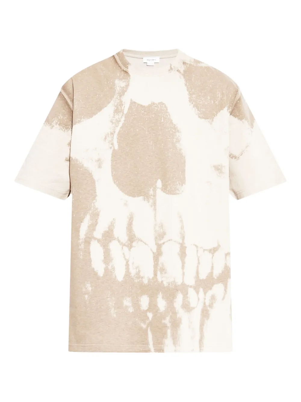 Alexander McQueen T-shirt met doodskopprint Beige