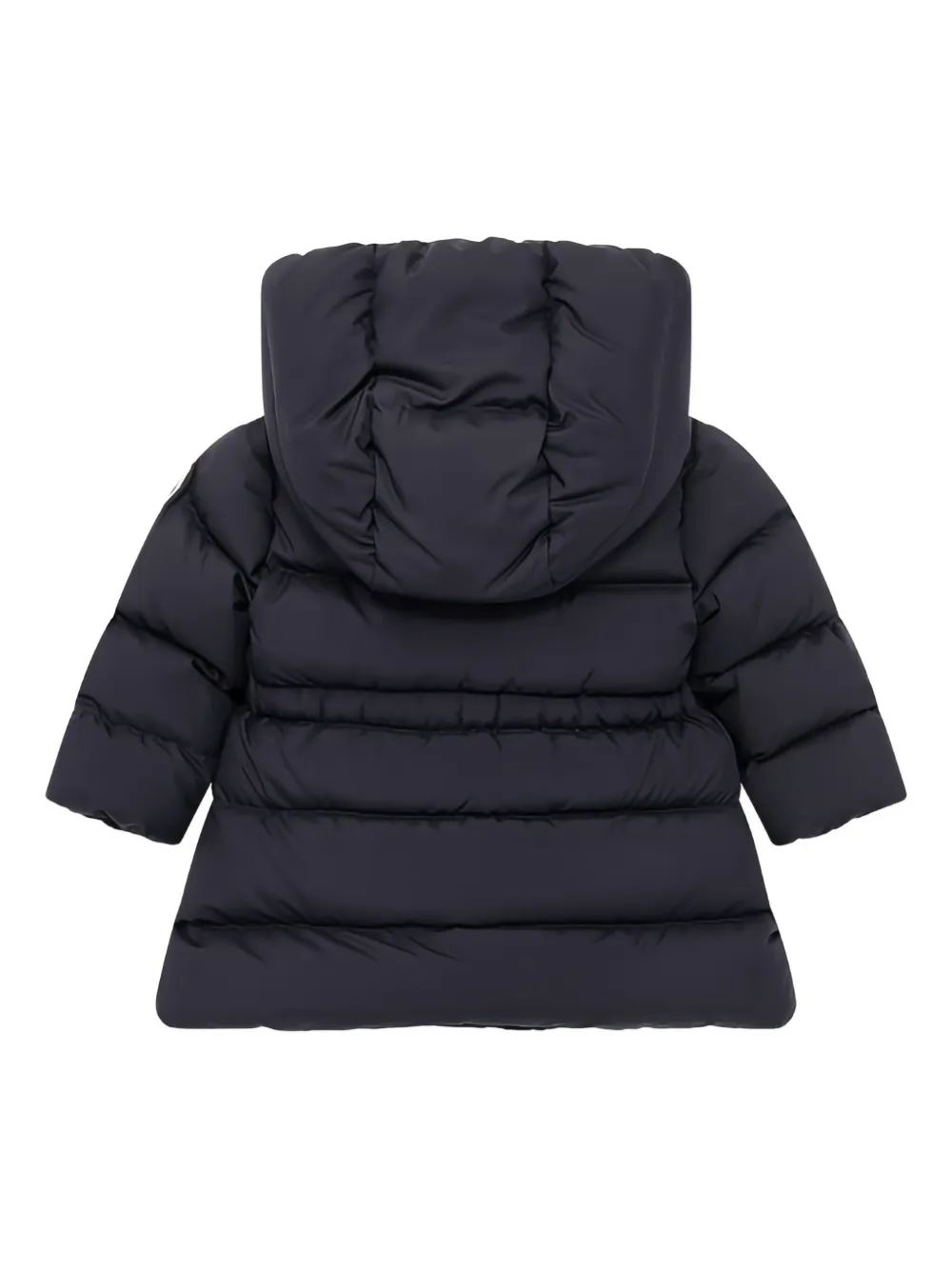 Moncler Enfant Donsjack met ruches en capuchon Blauw