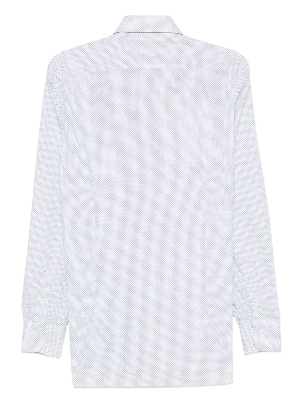 Barba micro-pattern cotton shirt - Wit