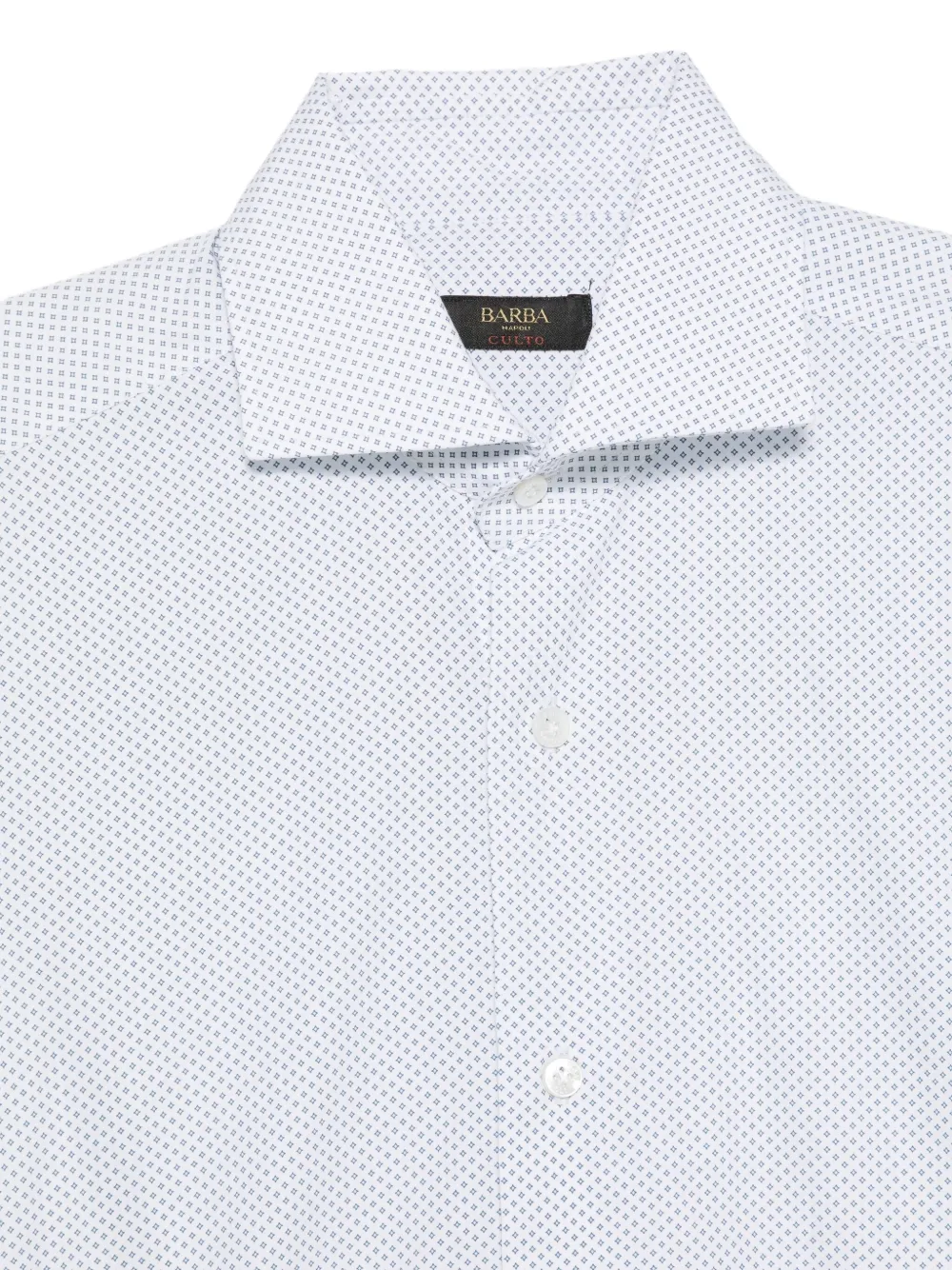Barba Overhemd met micro patroon Wit