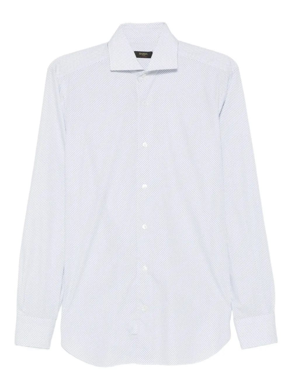 Barba micro-pattern cotton shirt | White | Image 1