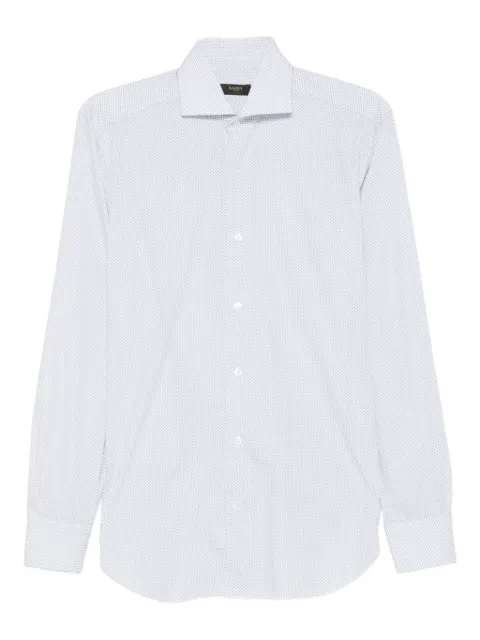 Barba micro-pattern cotton shirt
