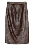 Federica Tosi leather split midi skirt - Brown