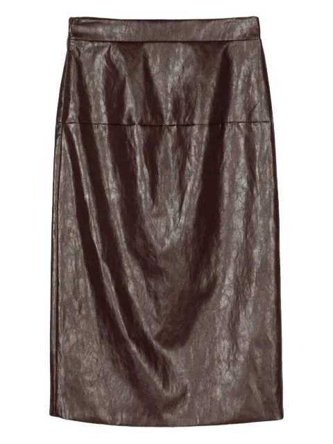 Federica Tosi leather split midi skirt