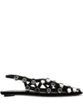 The Attico grid-embelished suede pointed-toe flat pumps - Black