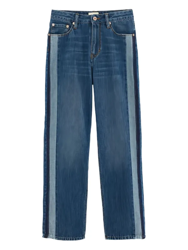 Bellerose Kids side-stripe Jeans Blue FARFETCH AE