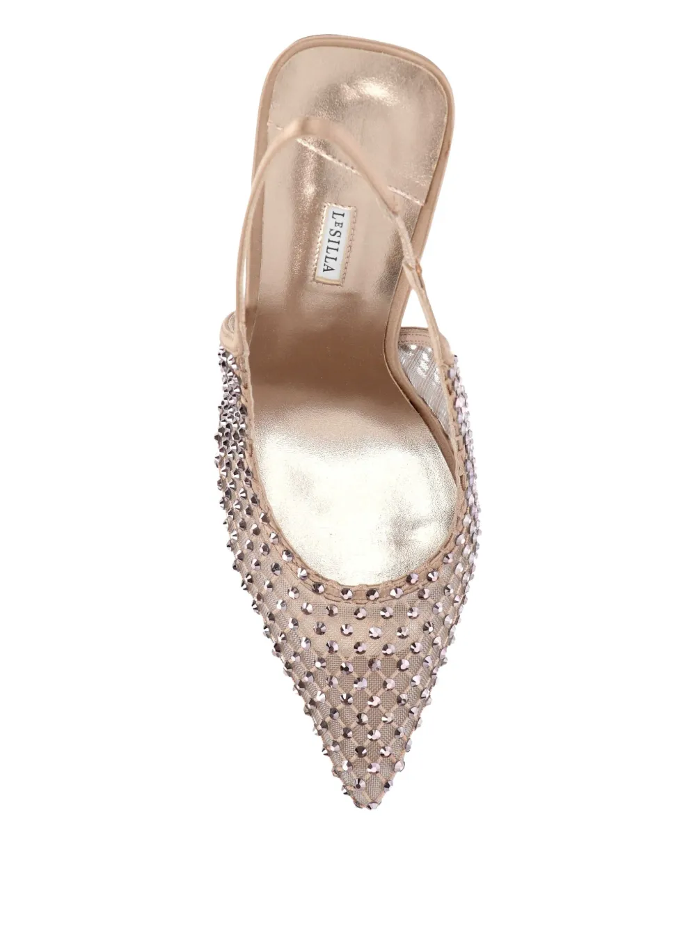 Le Silla 100MM embellished slingback sandals Neutrals