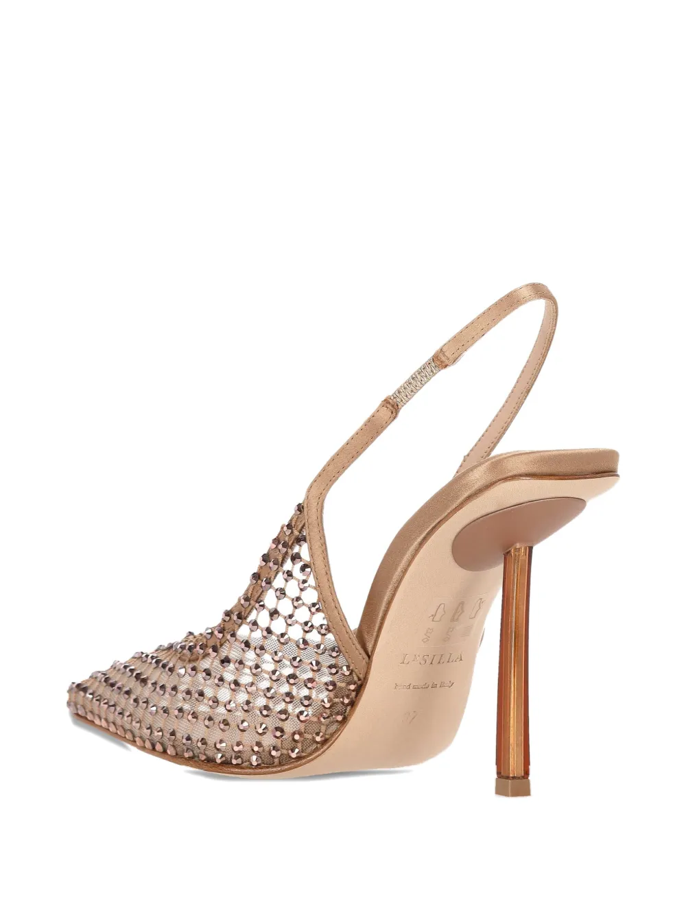 Le Silla 100MM embellished slingback sandals Neutrals