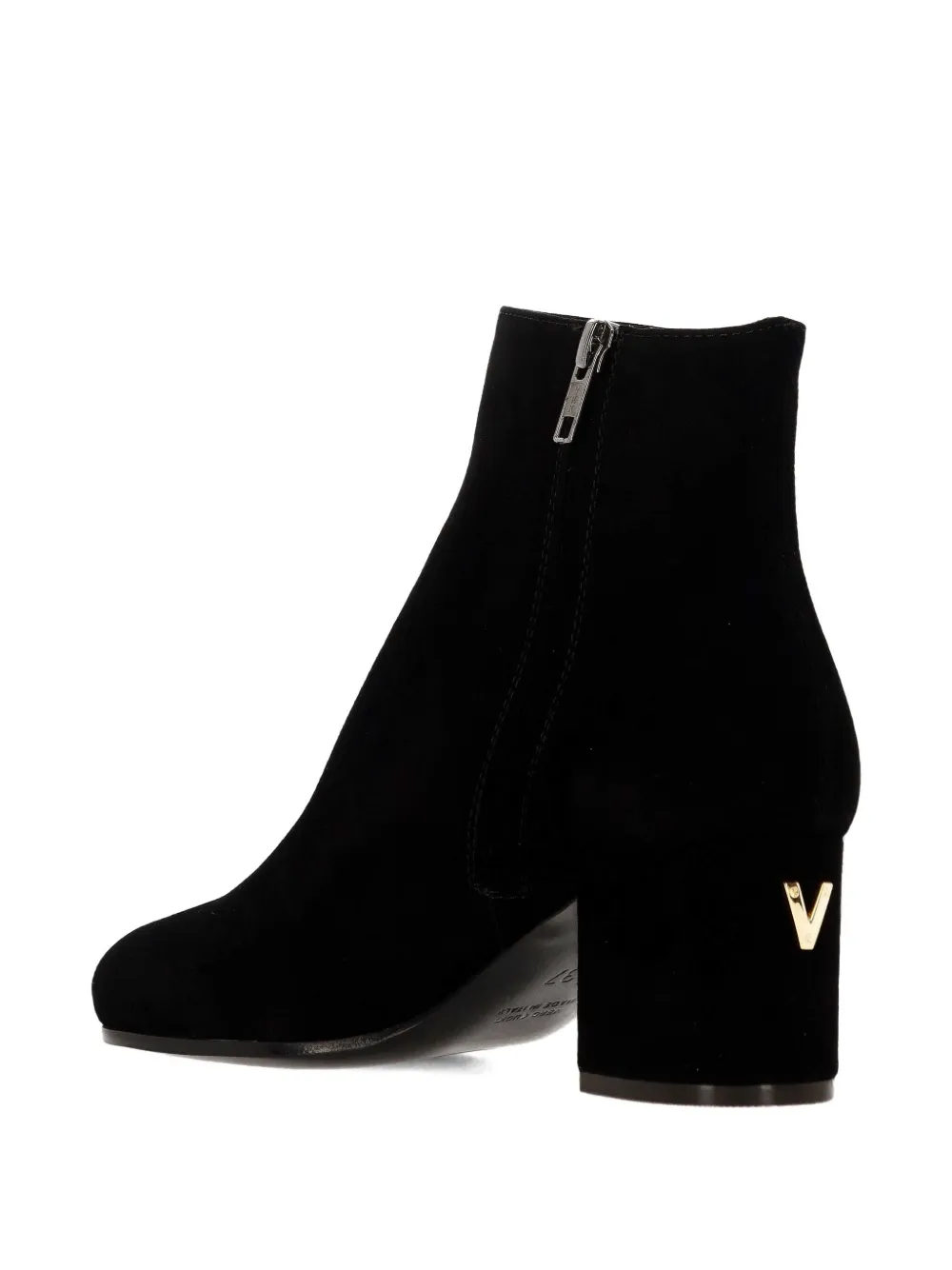 Via Roma 15 block-heel side-zip ankle boots Black