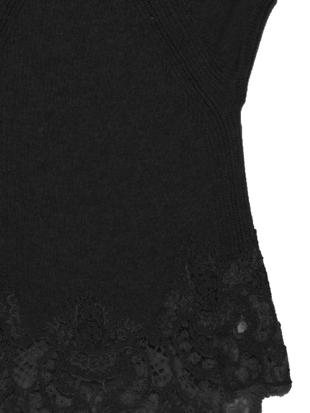 Ermanno Scervino Gebreide top met kanten afwerking - Zwart