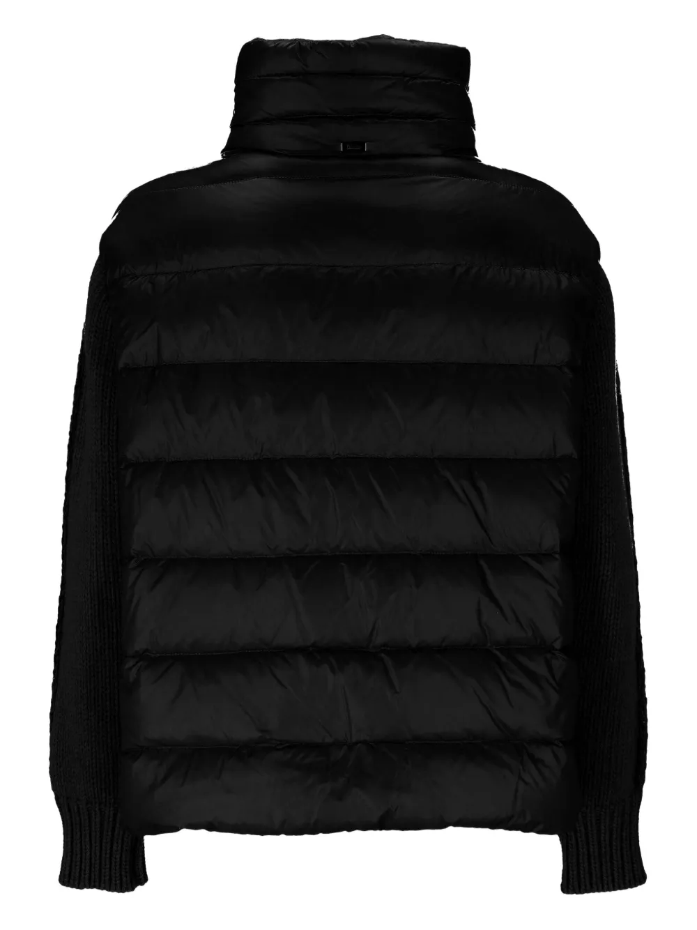 Herno quilted knitted-sleeve coat Zwart