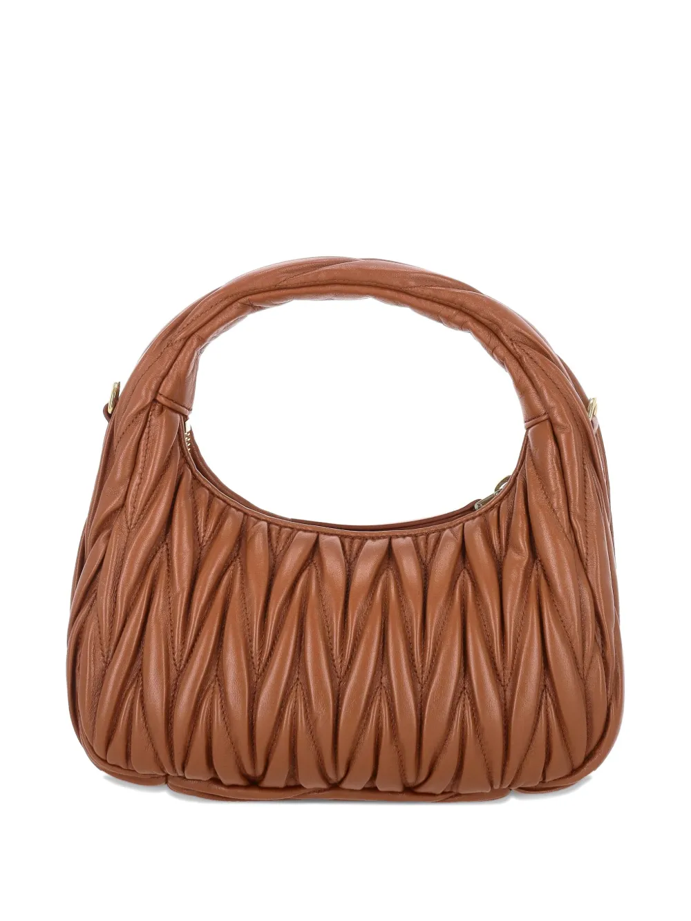 Miu Miu Matelassé kleine shopper van nappa leer - Bruin