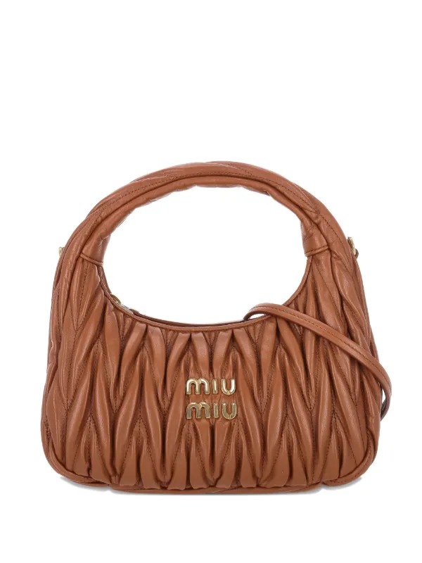 Miu Miu Small Matelassé nappa-leather Tote Bag Brown