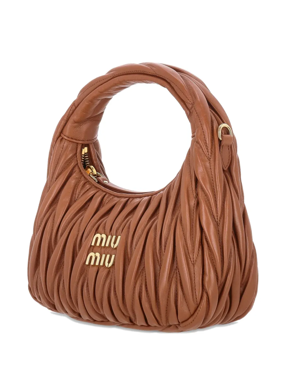 Miu Matelassé kleine shopper van nappa leer Bruin