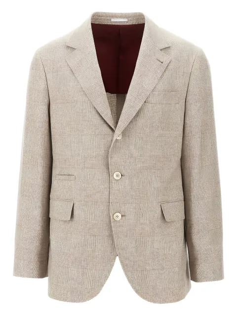 Brunello Cucinelli checked single-breasted blazer