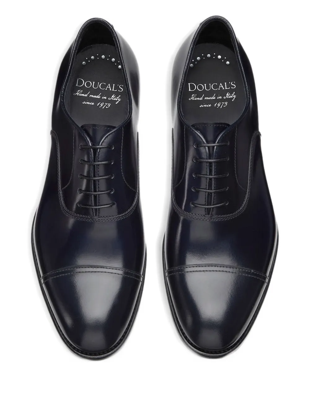 Doucal's cap-toe lace-up Oxford shoes Black
