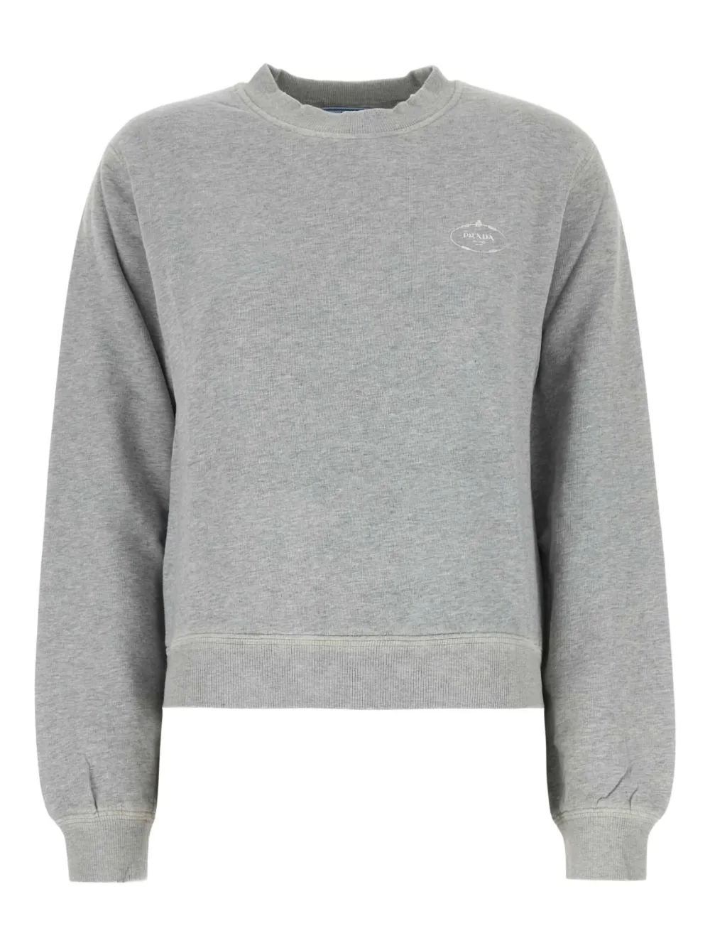 Prada Sweater met geborduurd logo Grijs