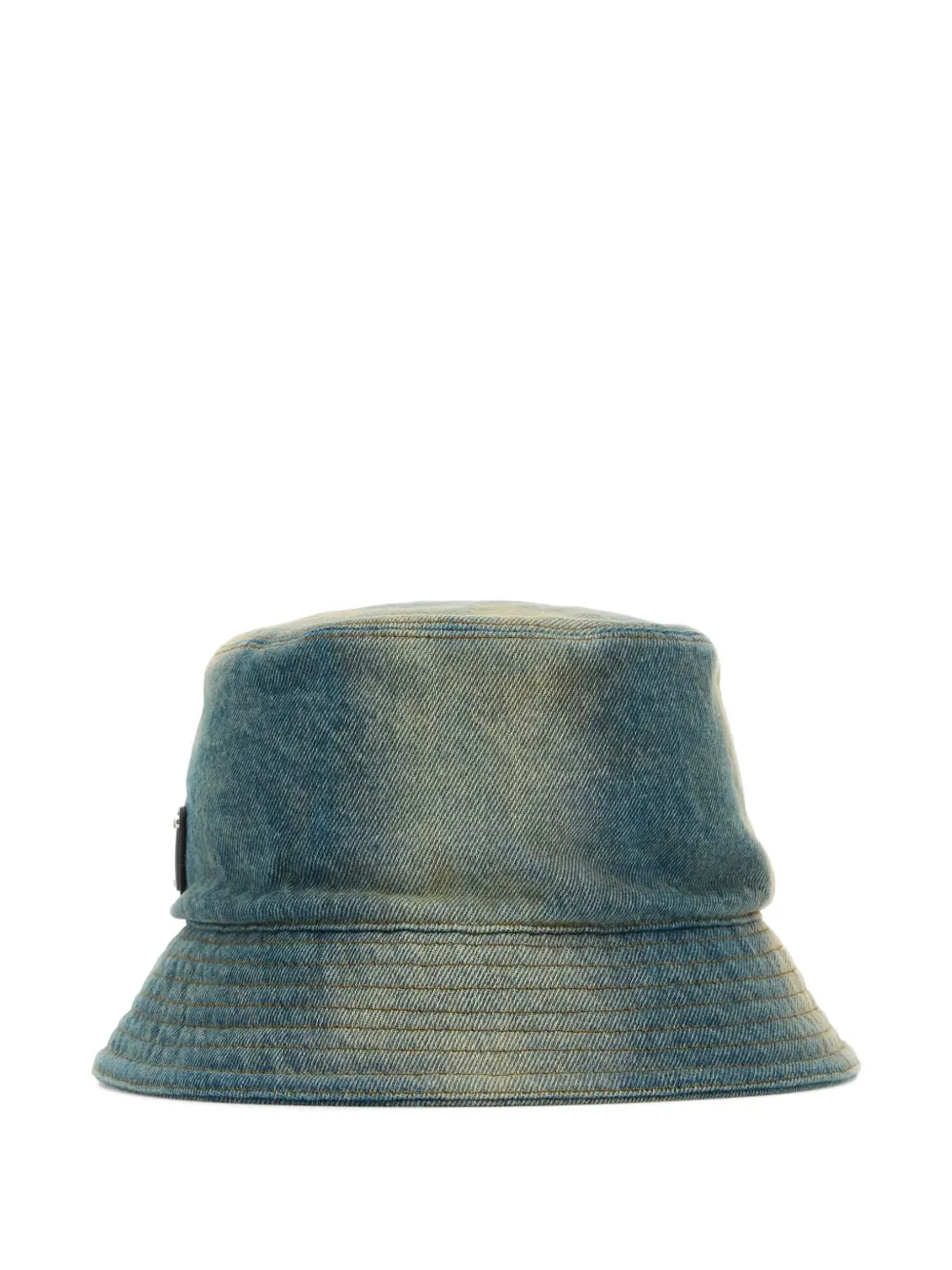 Prada denim logo-plaque bucket hat Blauw
