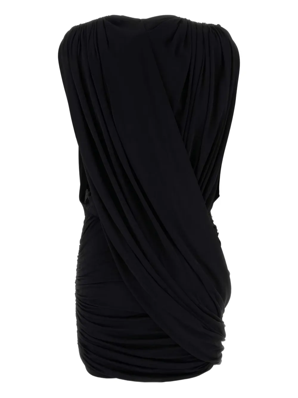Magda Butrym draped cowl-neck mini dress Zwart