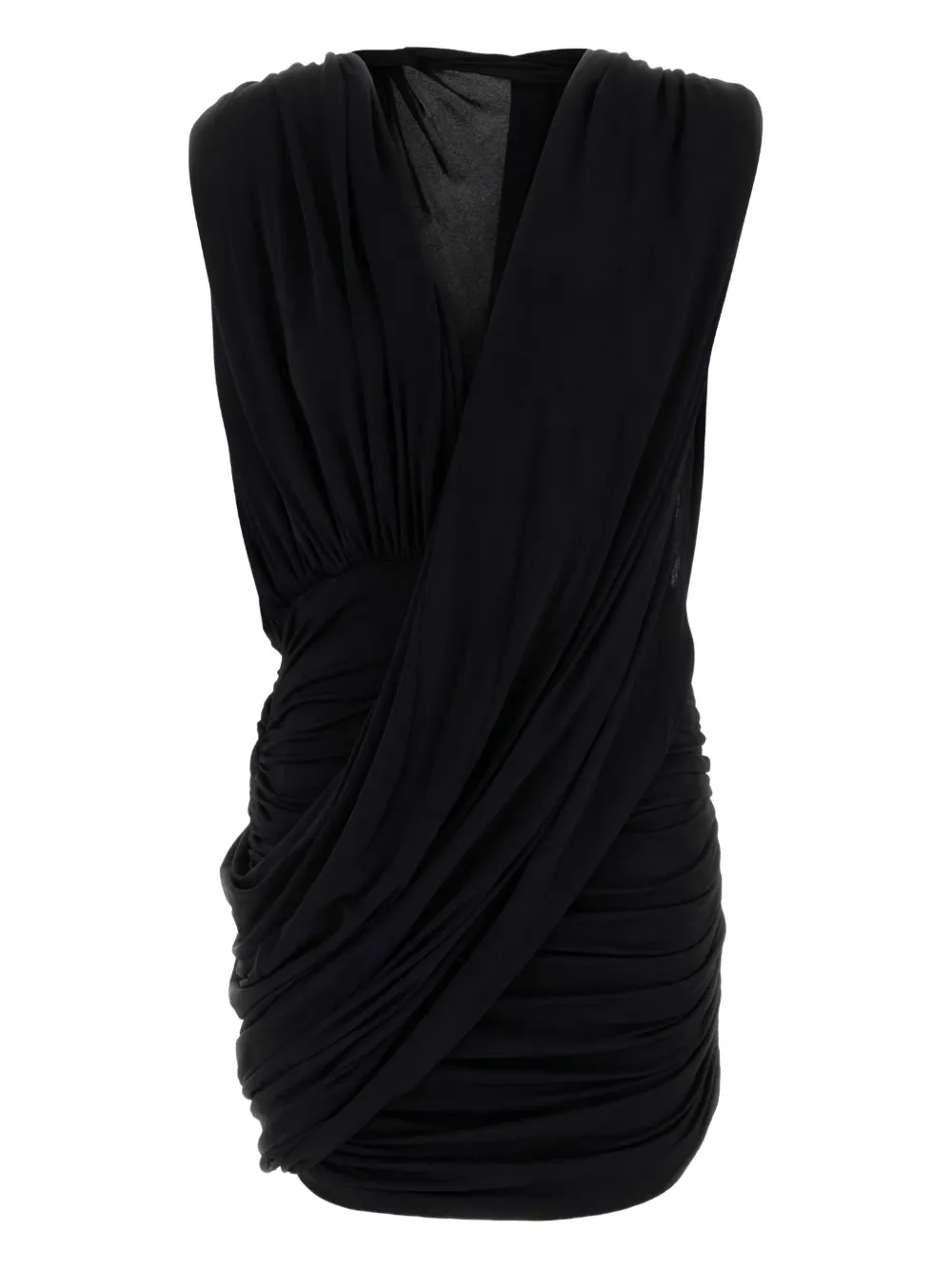 Magda Butrym draped cowl-neck mini dress Zwart
