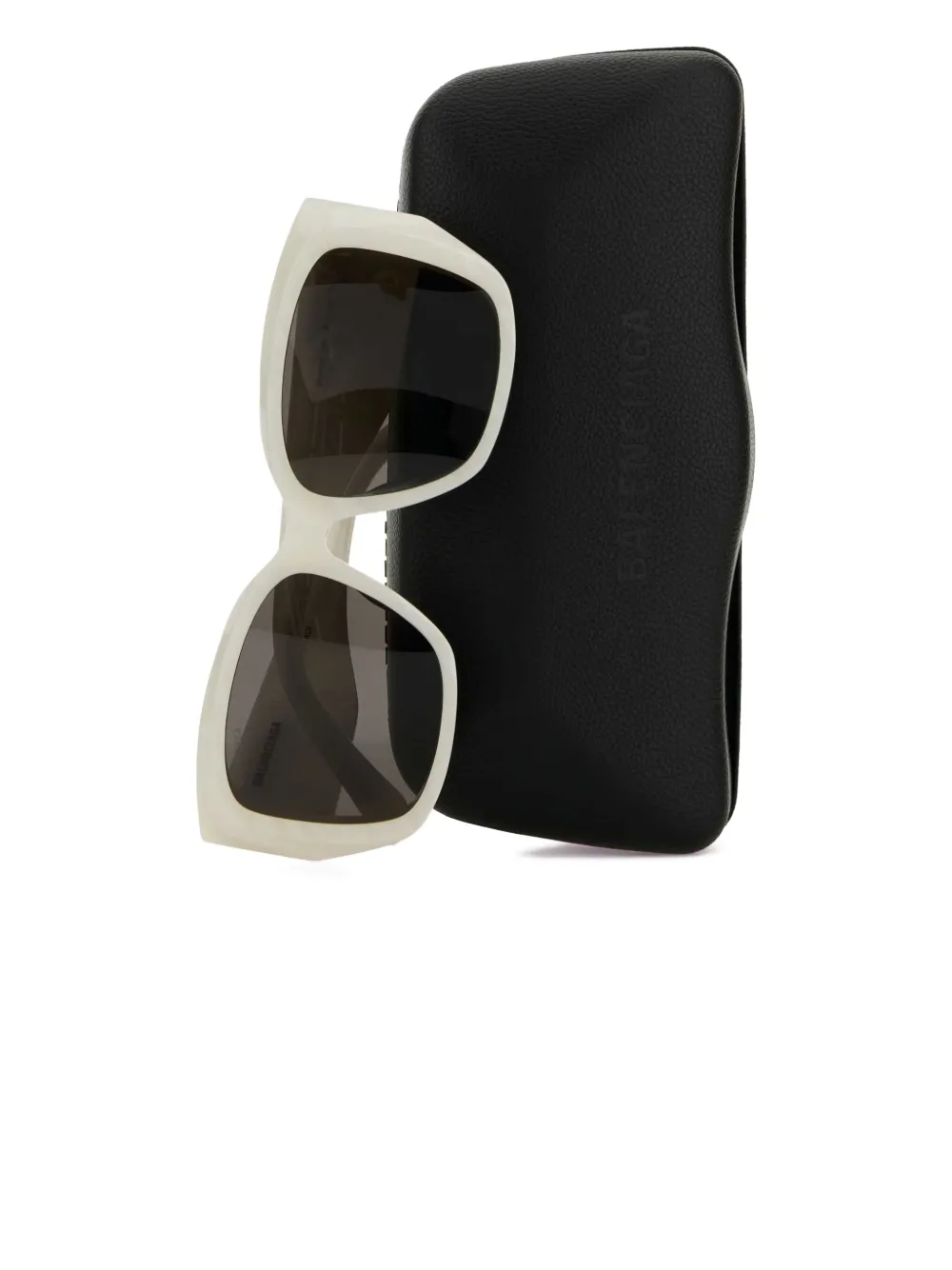 Balenciaga rectangle branded sunglasses Wit