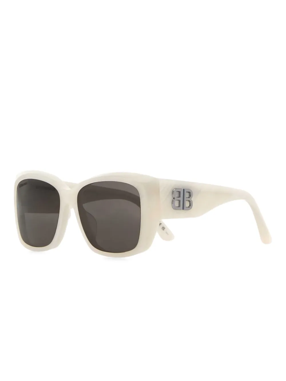 Balenciaga rectangle branded sunglasses Wit