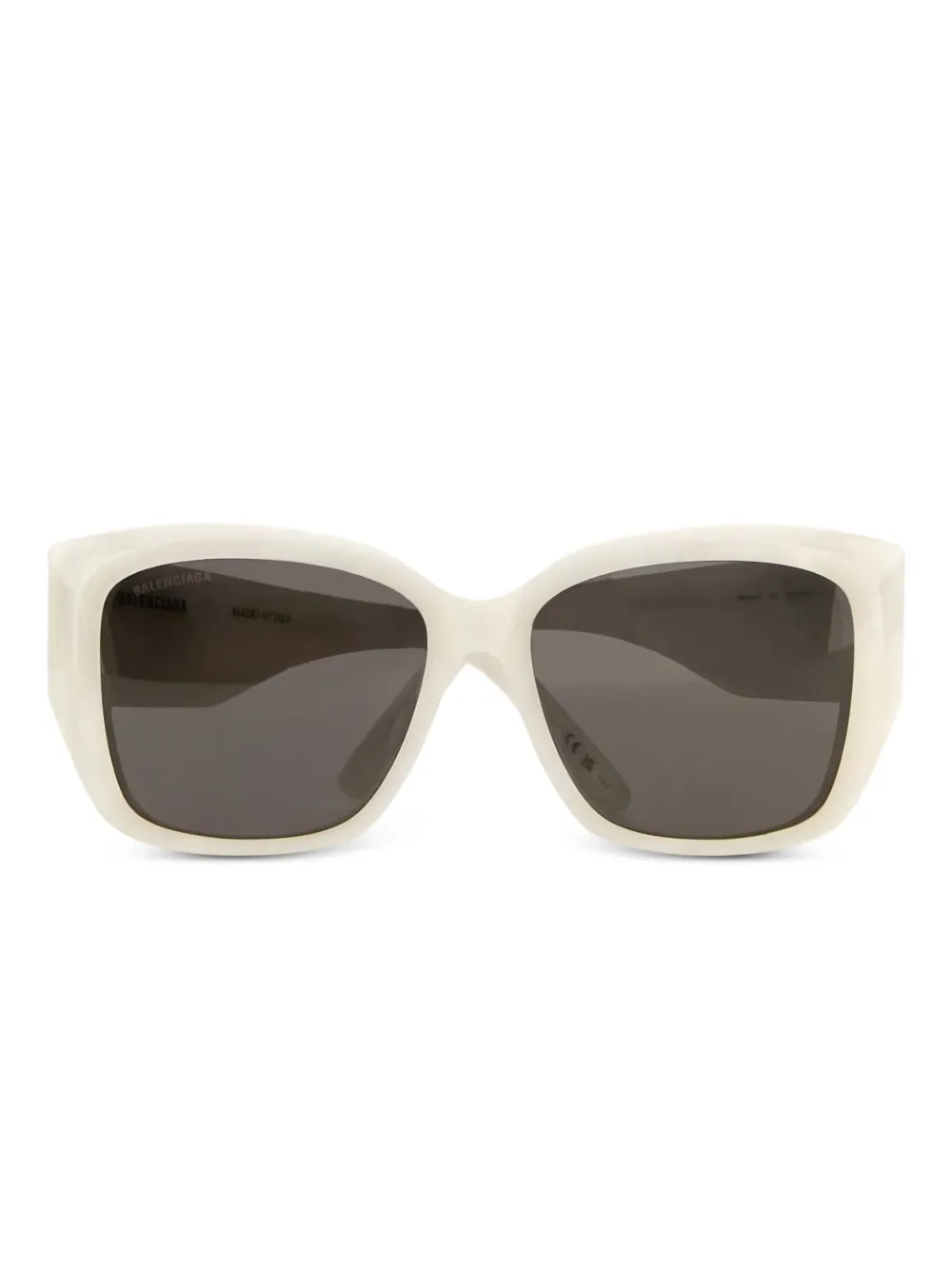 Balenciaga rectangle branded sunglasses Wit