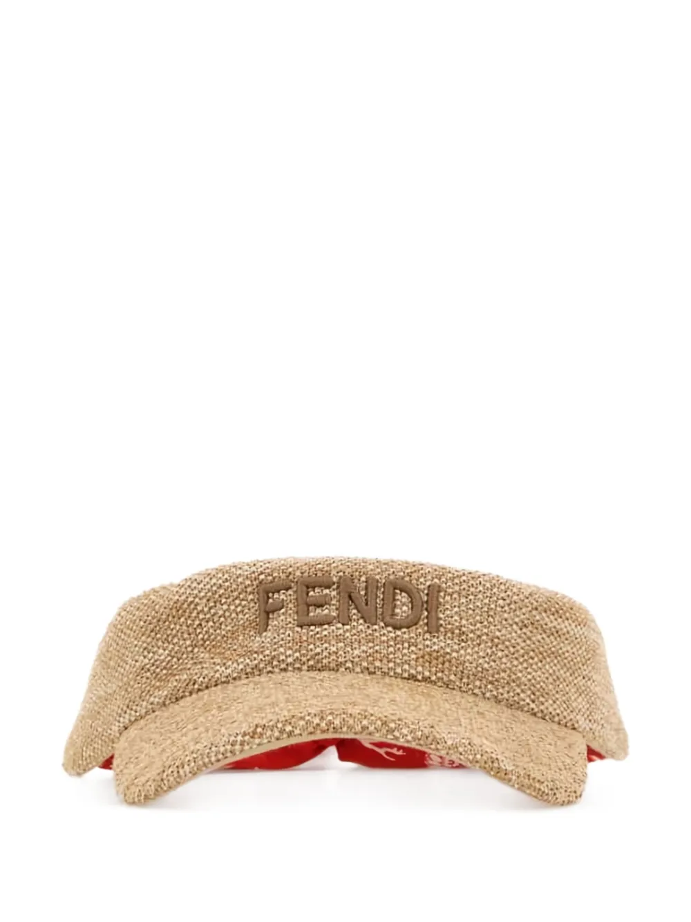 Fendi Raffia Visor In Neutral