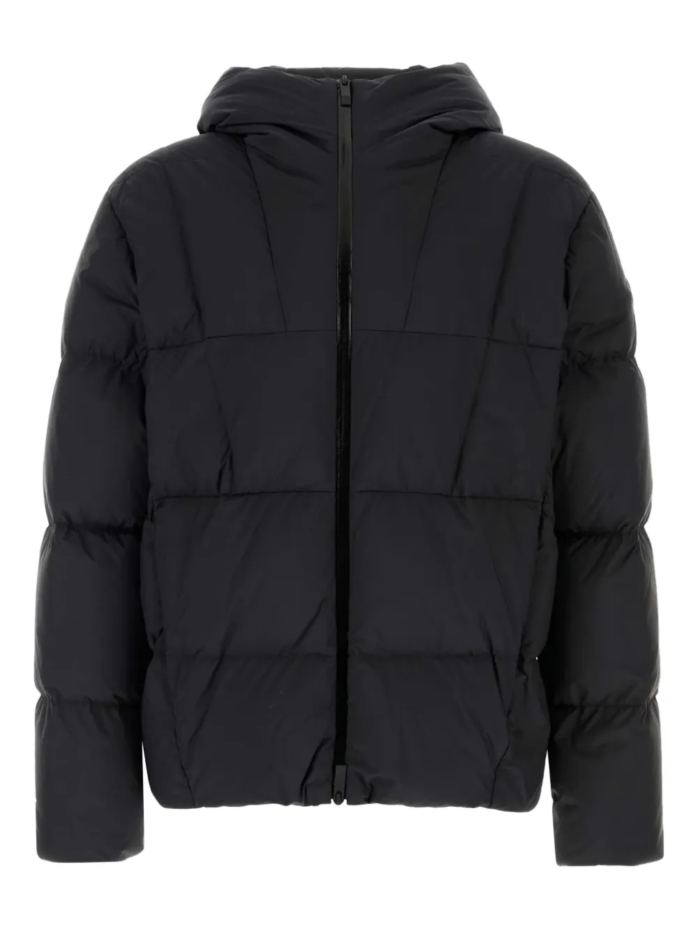Moncler hooded quilted jacket Zwart