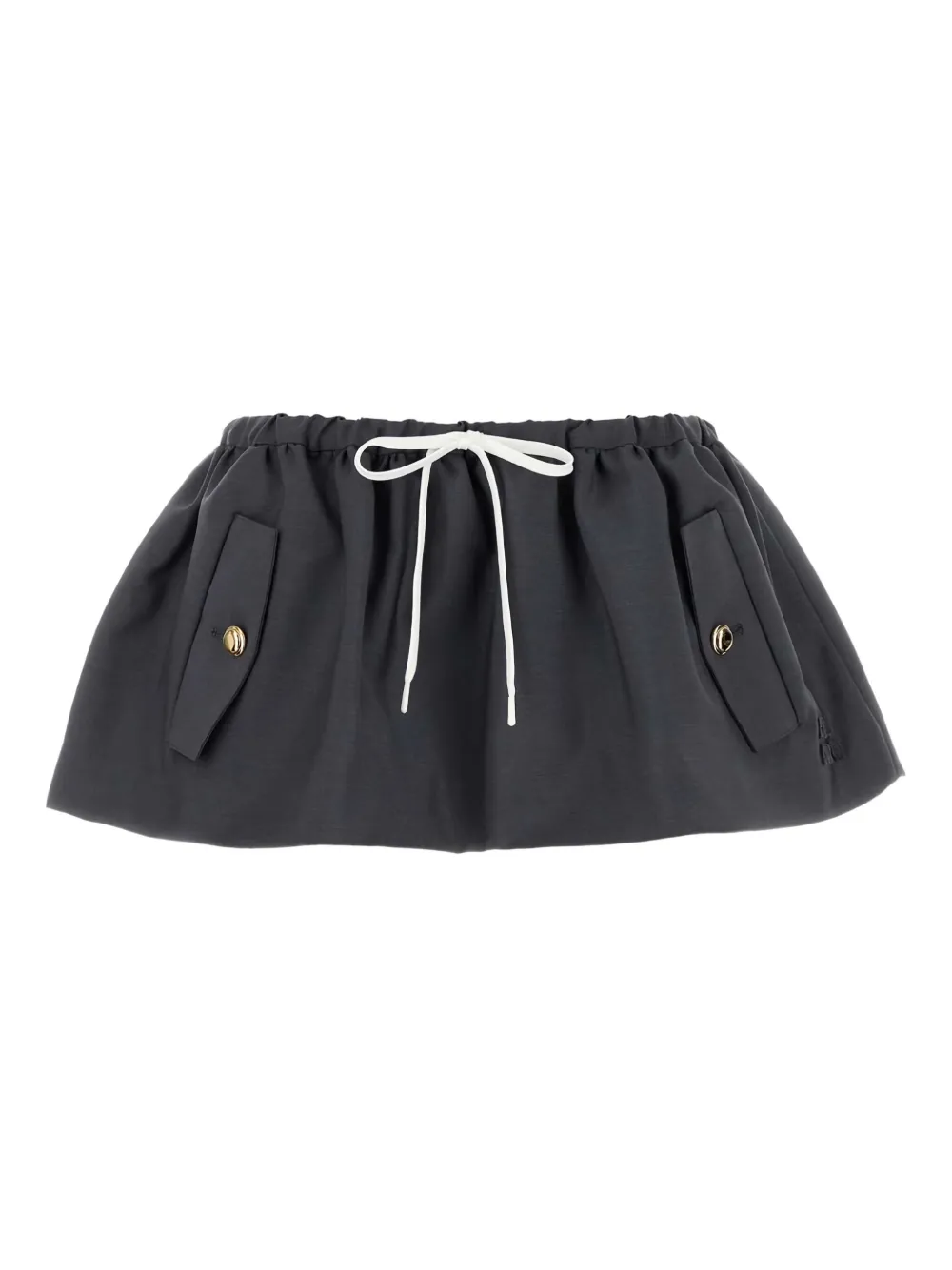 Miu drawstring ruffled skirt Grijs