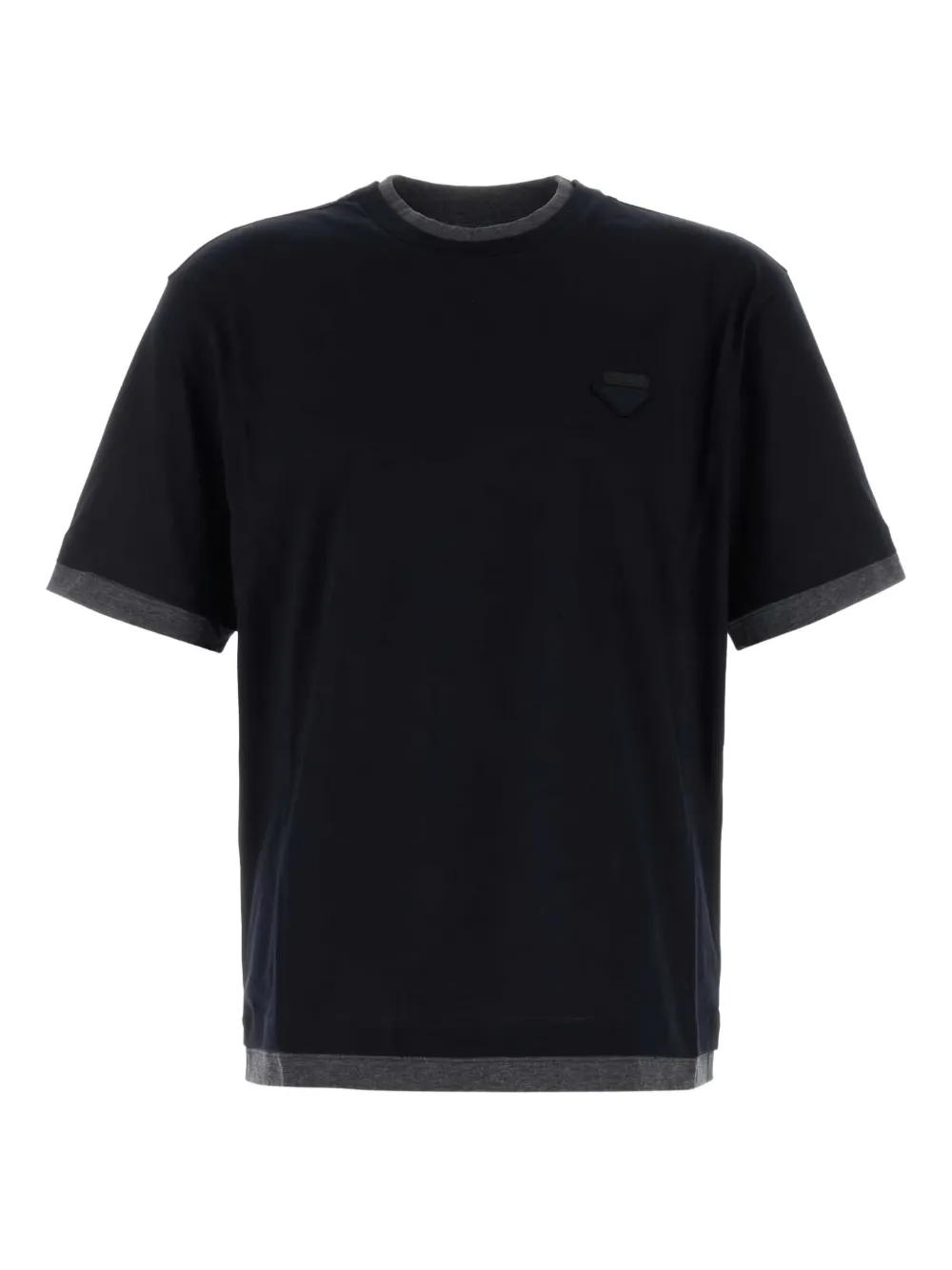 Prada cotton double-layered t-shirt Blauw
