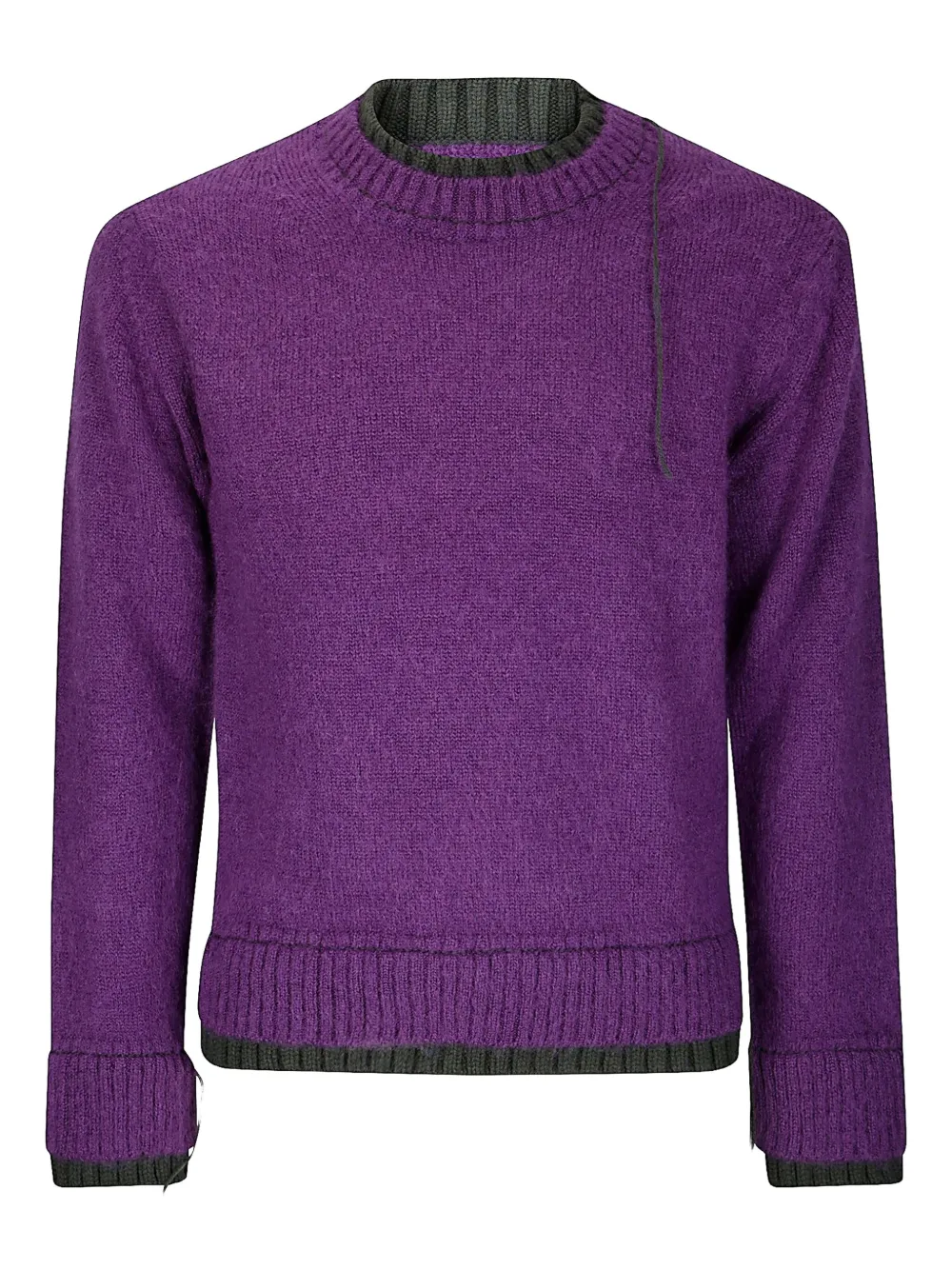 Sacai double-ribbed wool knit sweater Paars